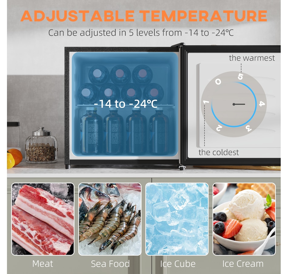 Image 997337_ALTMORE33.jpg, Product 997-337 / Price $204.99 - $229.99, HOMCOM 1.1 Cubic Feet Compact Mini Freezer with Adjustable Temperature from HOMCOM on TSC.ca's Kitchen department