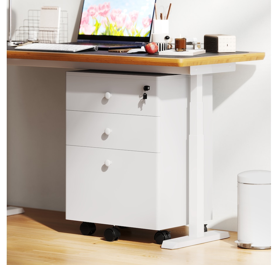 Image 997338_ALTMORE15.jpg, Product 997-338 / Price $89.99 - $104.99, HOMCOM 3-Drawer Filing Cabinet with Lock, Mobile File Cabinet from HOMCOM on TSC.ca's Home & Garden department