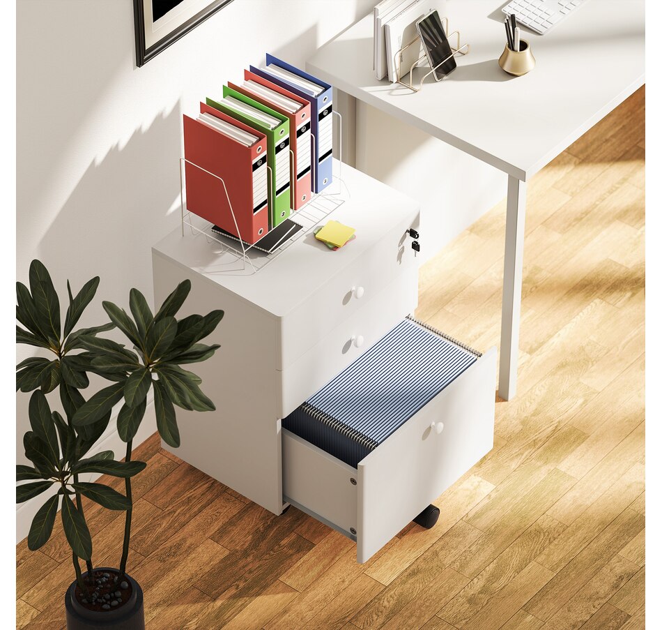 Image 997338_ALTMORE16.jpg, Product 997-338 / Price $89.99 - $104.99, HOMCOM 3-Drawer Filing Cabinet with Lock, Mobile File Cabinet from HOMCOM on TSC.ca's Home & Garden department