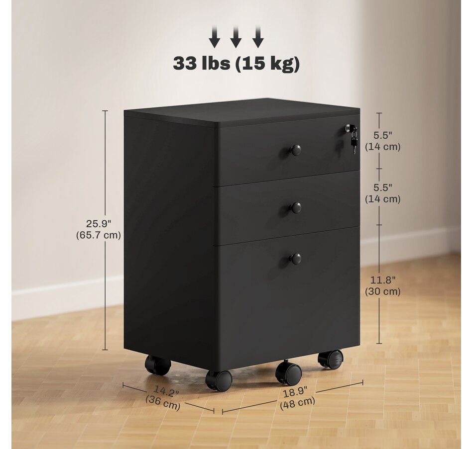 Image 997338_ALTMORE2.jpg, Product 997-338 / Price $89.99 - $104.99, HOMCOM 3-Drawer Filing Cabinet with Lock, Mobile File Cabinet from HOMCOM on TSC.ca's Home & Garden department