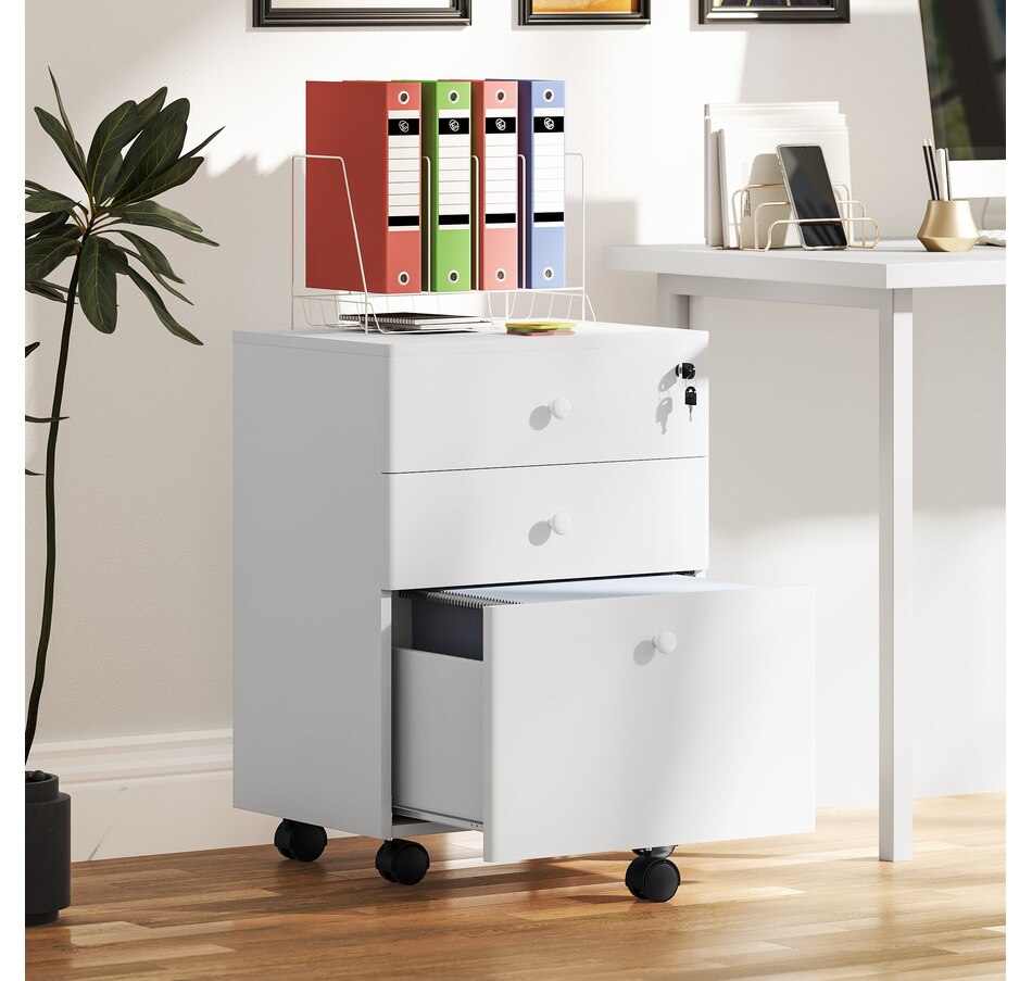 Image 997338_ALTMORE9.jpg, Product 997-338 / Price $89.99 - $104.99, HOMCOM 3-Drawer Filing Cabinet with Lock, Mobile File Cabinet from HOMCOM on TSC.ca's Home & Garden department