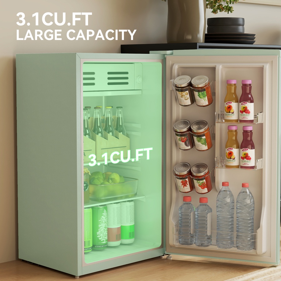 Image 997339_ALTMORE3.jpg, Product 997-339 / Price $259.99, HOMCOM 3.1 Cu. Ft Retro Mini Fridge with Adjustable Thermostat from HOMCOM on TSC.ca's Kitchen department