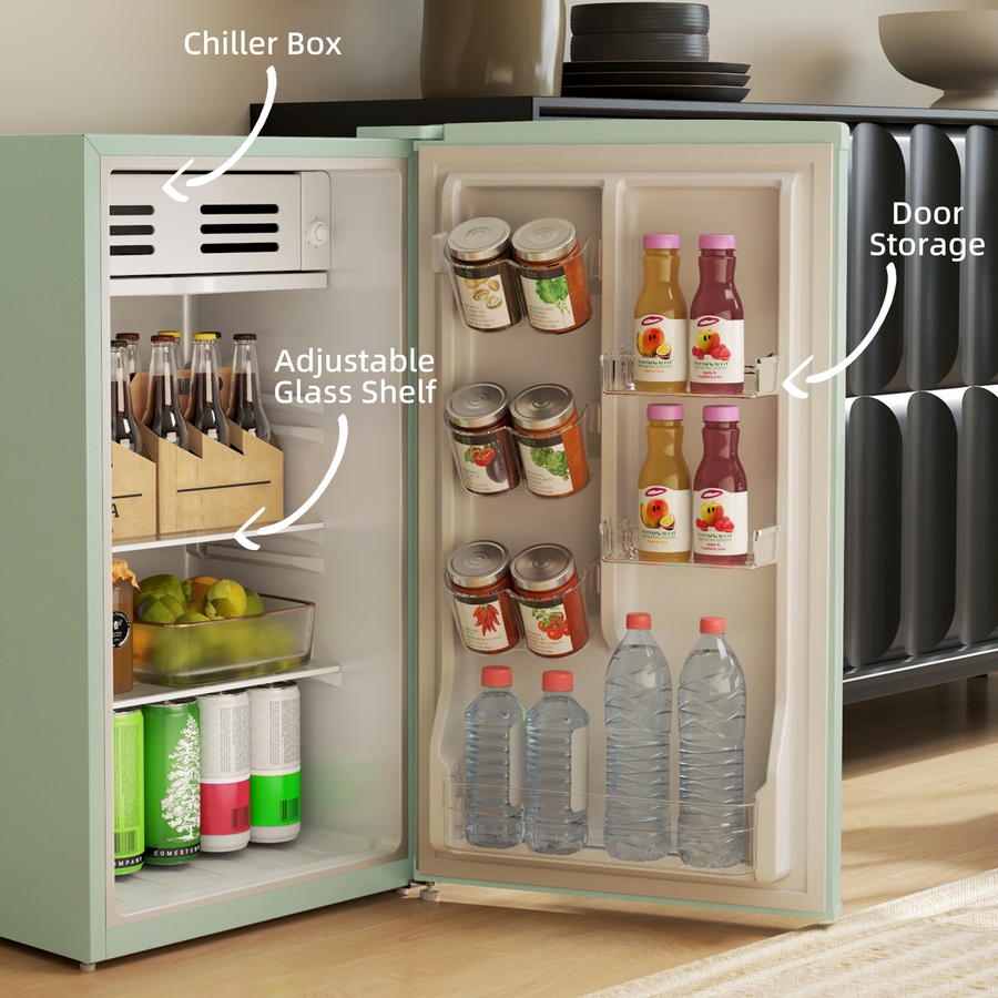 Image 997339_ALTMORE6.jpg, Product 997-339 / Price $259.99, HOMCOM 3.1 Cu. Ft Retro Mini Fridge with Adjustable Thermostat from HOMCOM on TSC.ca's Kitchen department