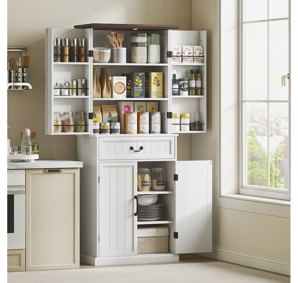 Image 997340_ALTMORE1.jpg, Product 997-340 / Price $289.99 - $319.99, HOMCOM Farmhouse Kitchen Pantry Cabinet with Light, Storage Cabinet from HOMCOM on TSC.ca's Home & Garden department
