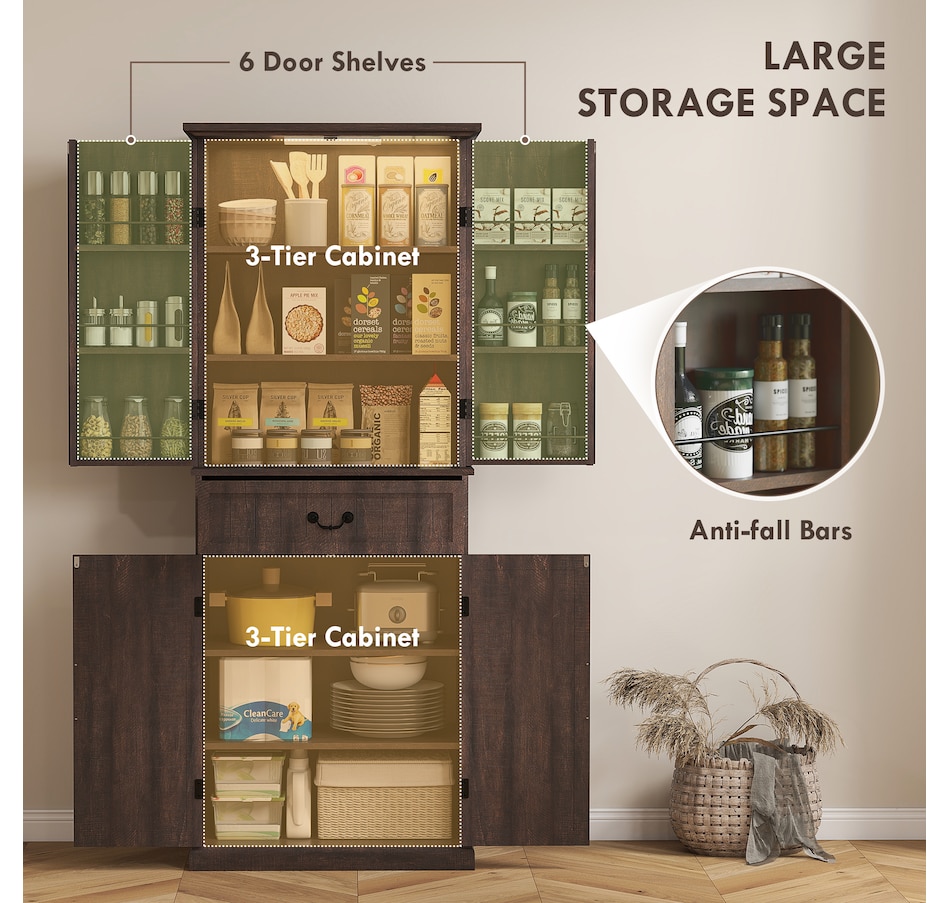 Image 997340_ALTMORE12.jpg, Product 997-340 / Price $289.99 - $319.99, HOMCOM Farmhouse Kitchen Pantry Cabinet with Light, Storage Cabinet from HOMCOM on TSC.ca's Home & Garden department