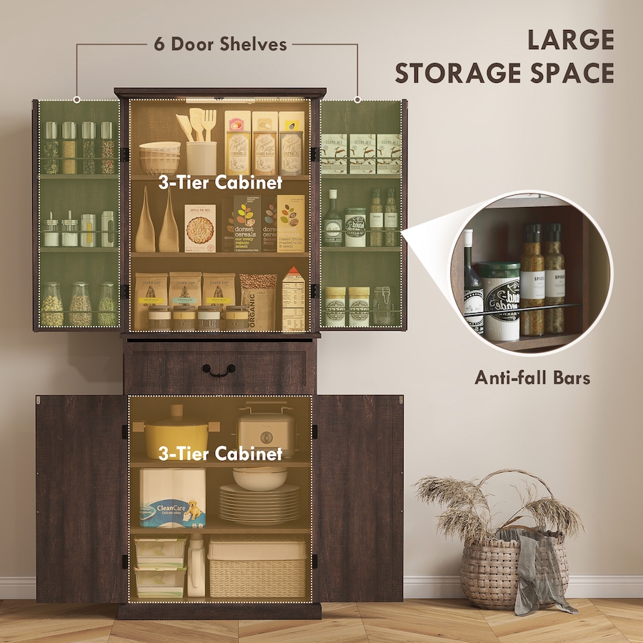 Image 997340_ALTMORE12.jpg, Product 997-340 / Price $281.29, HOMCOM Farmhouse Kitchen Pantry Cabinet with Light, Storage Cabinet from HOMCOM on TSC.ca's Home & Garden department