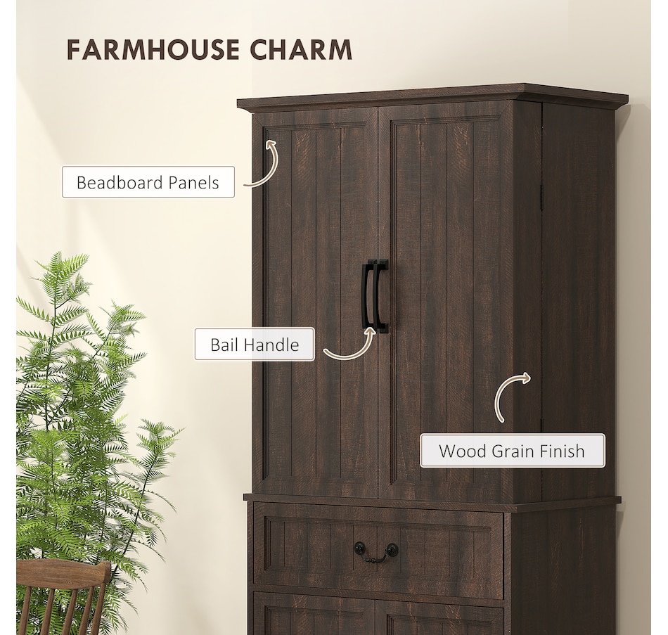 Image 997340_ALTMORE14.jpg, Product 997-340 / Price $289.99 - $319.99, HOMCOM Farmhouse Kitchen Pantry Cabinet with Light, Storage Cabinet from HOMCOM on TSC.ca's Home & Garden department