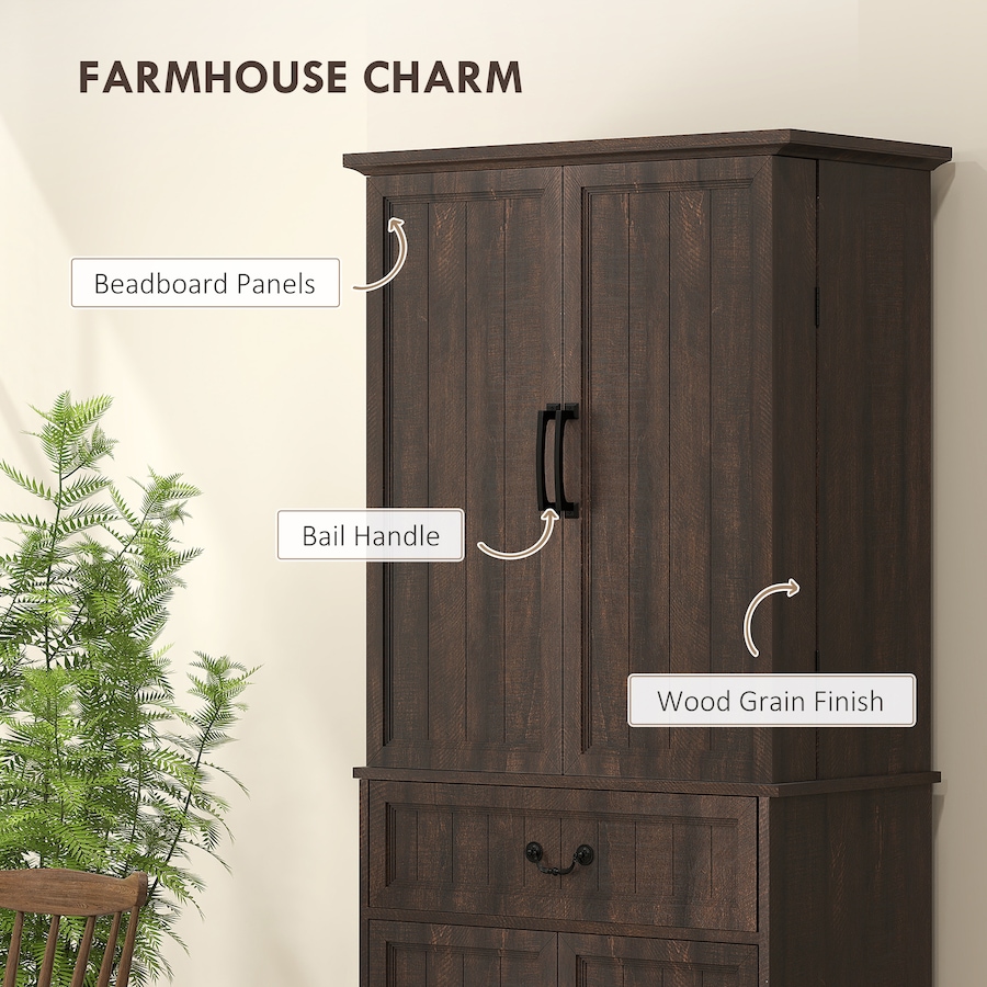 Image 997340_ALTMORE14.jpg, Product 997-340 / Price $281.29, HOMCOM Farmhouse Kitchen Pantry Cabinet with Light, Storage Cabinet from HOMCOM on TSC.ca's Home & Garden department