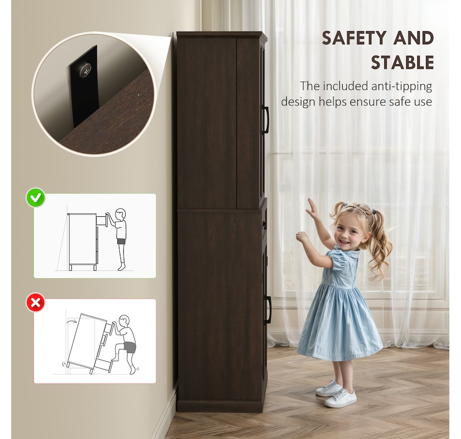 Image 997340_ALTMORE15.jpg, Product 997-340 / Price $289.99 - $319.99, HOMCOM Farmhouse Kitchen Pantry Cabinet with Light, Storage Cabinet from HOMCOM on TSC.ca's Home & Garden department