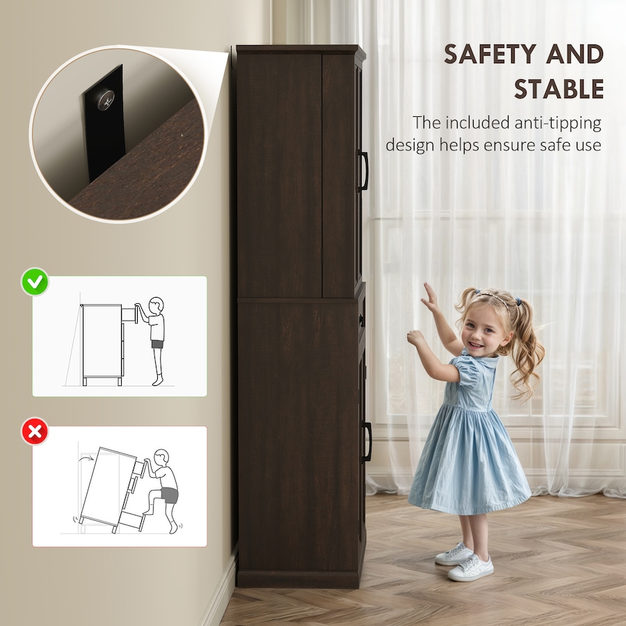 Image 997340_ALTMORE15.jpg, Product 997-340 / Price $281.29, HOMCOM Farmhouse Kitchen Pantry Cabinet with Light, Storage Cabinet from HOMCOM on TSC.ca's Home & Garden department
