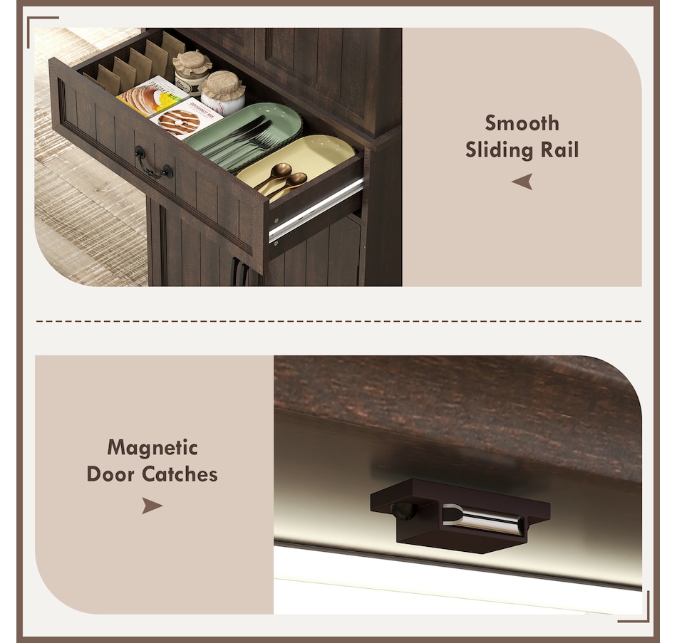 Image 997340_ALTMORE16.jpg, Product 997-340 / Price $289.99 - $319.99, HOMCOM Farmhouse Kitchen Pantry Cabinet with Light, Storage Cabinet from HOMCOM on TSC.ca's Home & Garden department