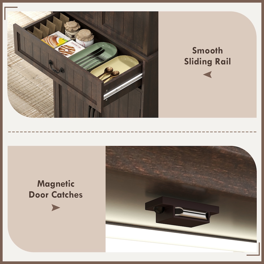 Image 997340_ALTMORE16.jpg, Product 997-340 / Price $281.29, HOMCOM Farmhouse Kitchen Pantry Cabinet with Light, Storage Cabinet from HOMCOM on TSC.ca's Home & Garden department