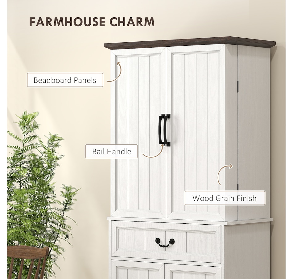 Image 997340_ALTMORE6.jpg, Product 997-340 / Price $289.99 - $319.99, HOMCOM Farmhouse Kitchen Pantry Cabinet with Light, Storage Cabinet from HOMCOM on TSC.ca's Home & Garden department
