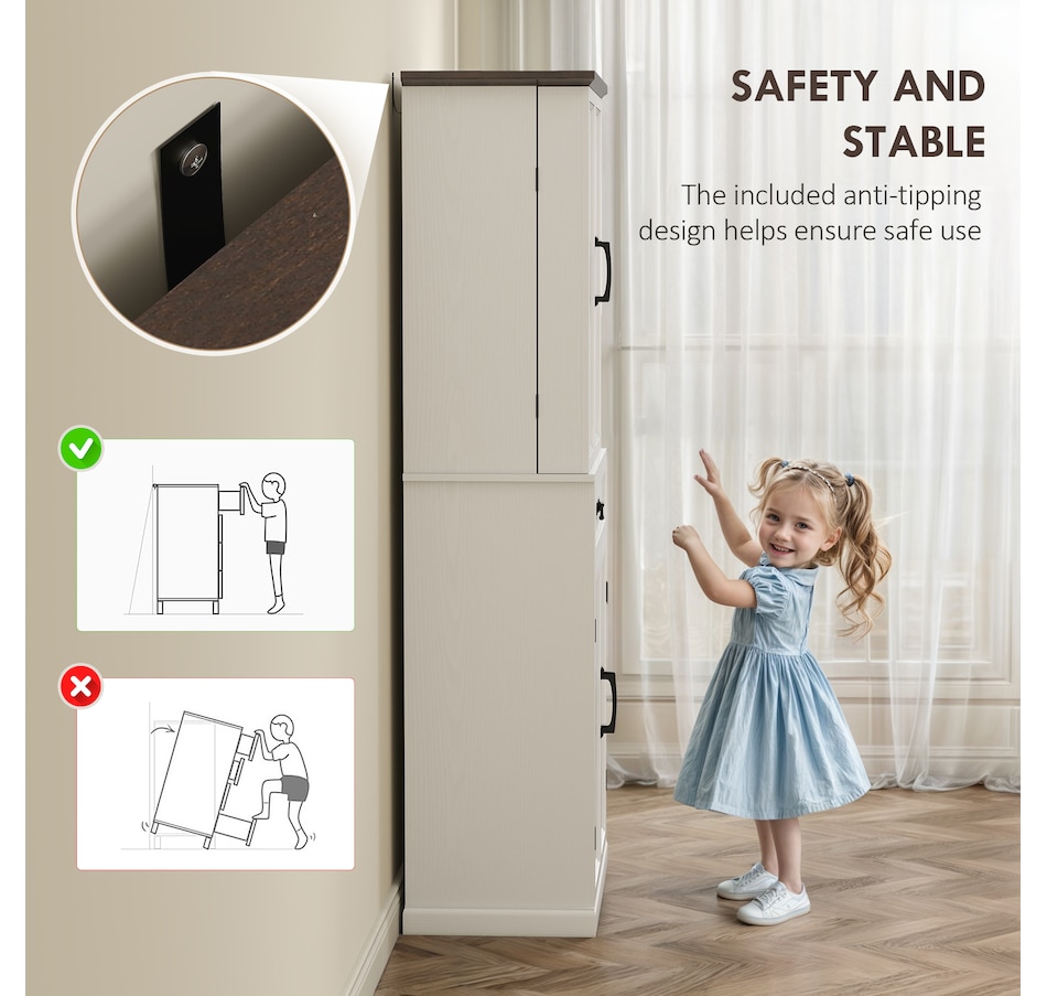 Image 997340_ALTMORE7.jpg, Product 997-340 / Price $289.99 - $319.99, HOMCOM Farmhouse Kitchen Pantry Cabinet with Light, Storage Cabinet from HOMCOM on TSC.ca's Home & Garden department