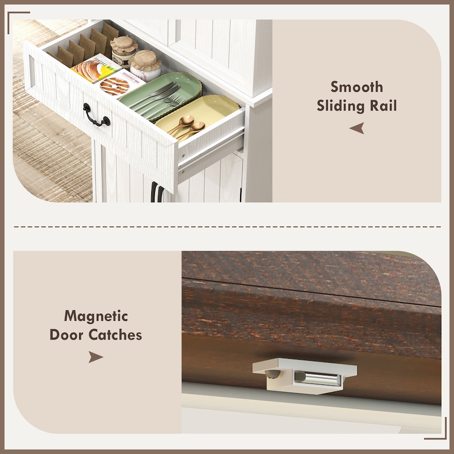 Image 997340_ALTMORE8.jpg, Product 997-340 / Price $281.29, HOMCOM Farmhouse Kitchen Pantry Cabinet with Light, Storage Cabinet from HOMCOM on TSC.ca's Home & Garden department