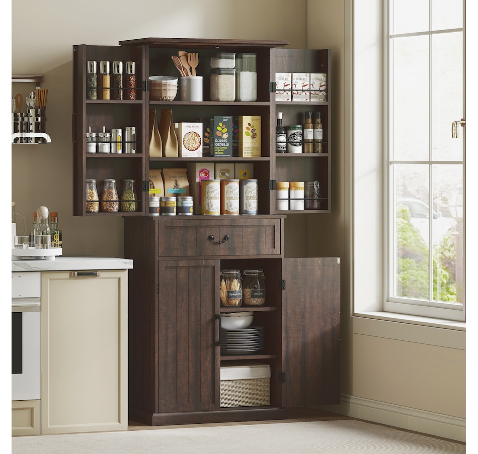 Image 997340_ALTMORE9.jpg, Product 997-340 / Price $289.99 - $319.99, HOMCOM Farmhouse Kitchen Pantry Cabinet with Light, Storage Cabinet from HOMCOM on TSC.ca's Home & Garden department