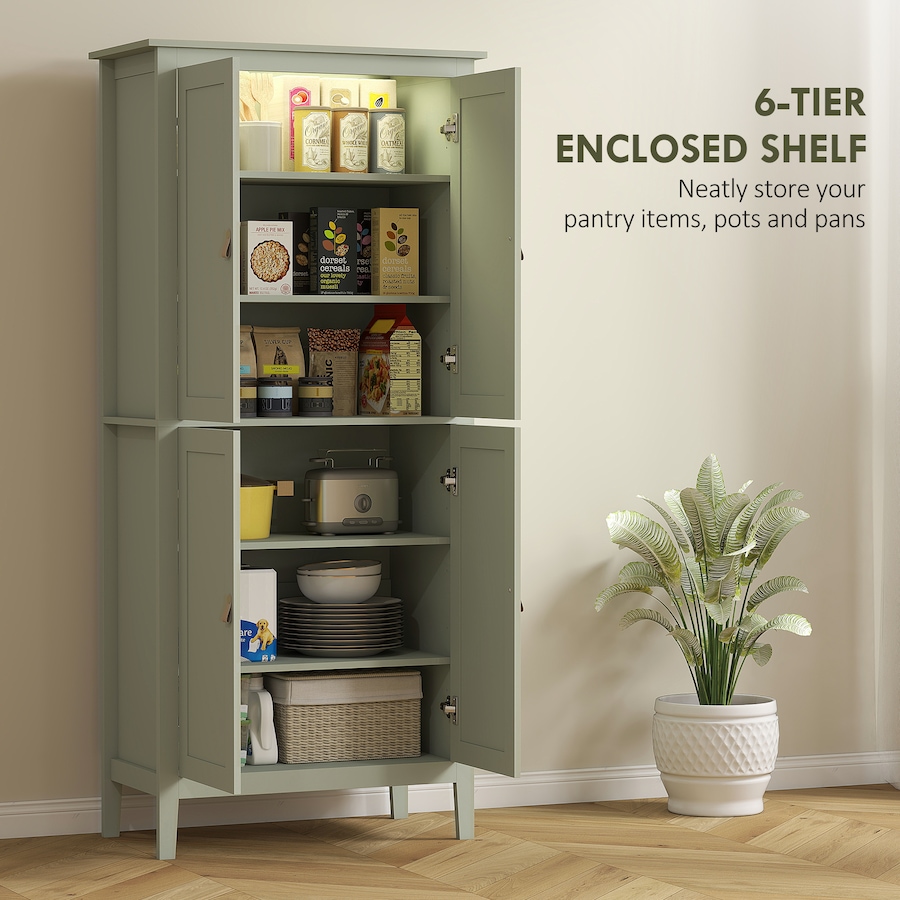 Image 997345_ALTMORE12.jpg, Product 997-345 / Price $236.15 - $249.36, HOMCOM Kitchen Pantry with Sensor LED Light Pantry Storage Cabinet White from HOMCOM on TSC.ca's Home & Garden department