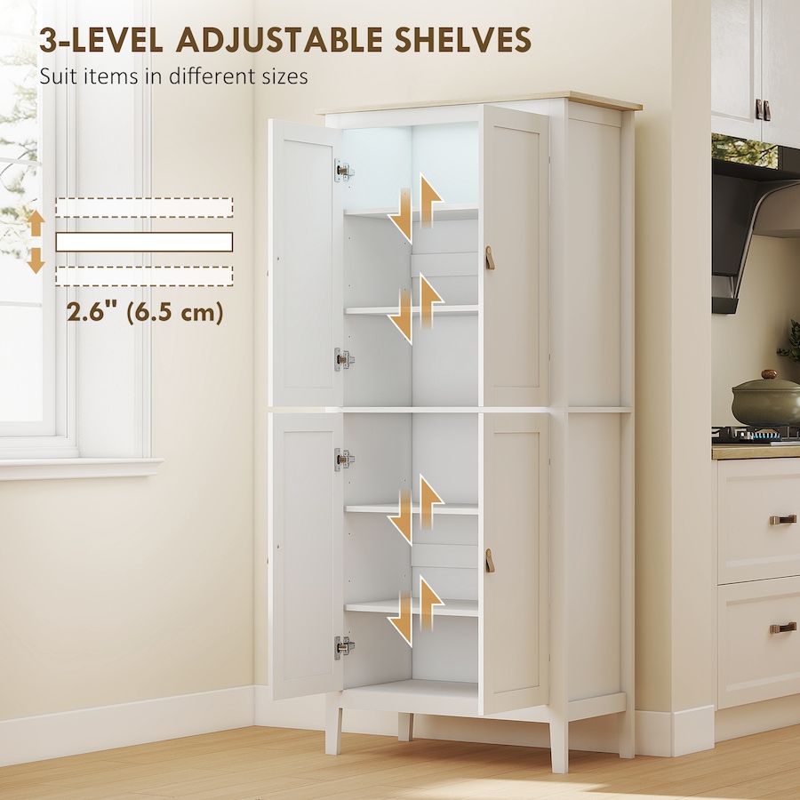 Image 997345_ALTMORE5.jpg, Product 997-345 / Price $236.15 - $249.36, HOMCOM Kitchen Pantry with Sensor LED Light Pantry Storage Cabinet White from HOMCOM on TSC.ca's Home & Garden department