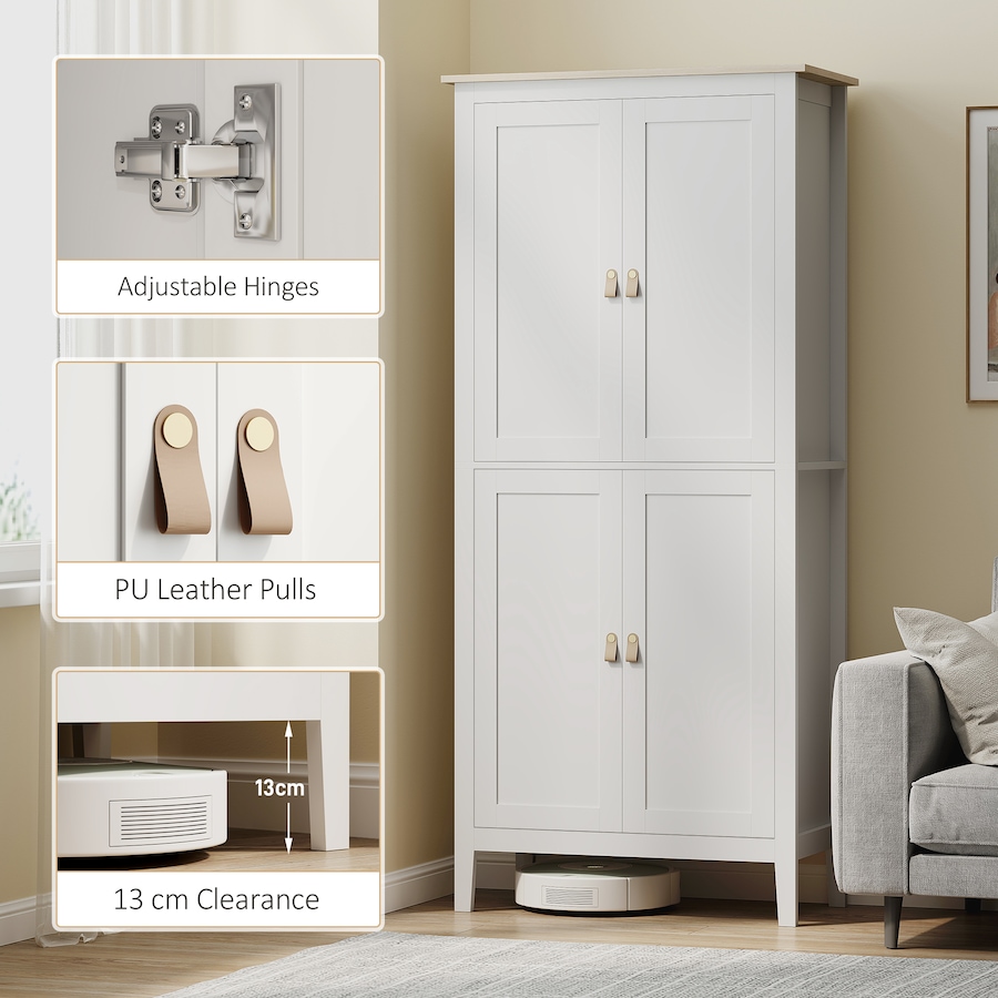 Image 997345_ALTMORE7.jpg, Product 997-345 / Price $236.15 - $249.36, HOMCOM Kitchen Pantry with Sensor LED Light Pantry Storage Cabinet White from HOMCOM on TSC.ca's Home & Garden department