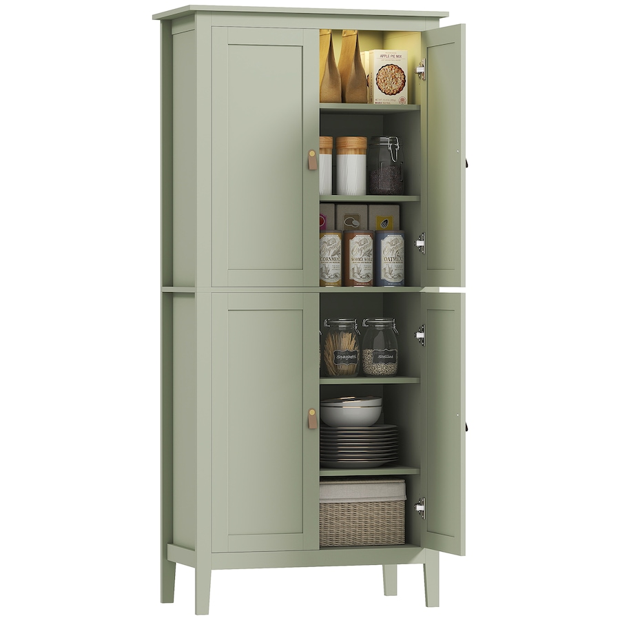 Image 997345_ST02.jpg, Product 997-345 / Price $236.15 - $249.36, HOMCOM Kitchen Pantry with Sensor LED Light Pantry Storage Cabinet White from HOMCOM on TSC.ca's Home & Garden department