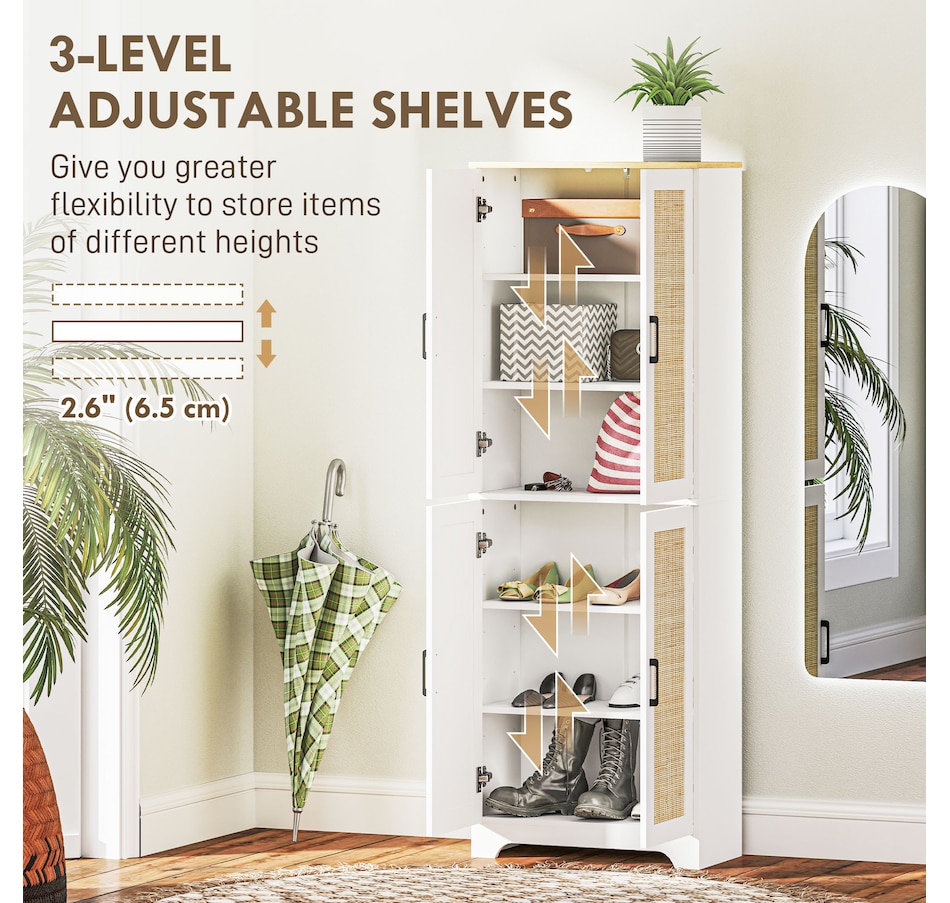 Image 997346_ALTMORE12.jpg, Product 997-346 / Price $199.99 - $204.99, HOMCOM Kitchen Pantry with 4 Rattan Doors and Adjustable Shelves, Oak from HOMCOM on TSC.ca's Home & Garden department