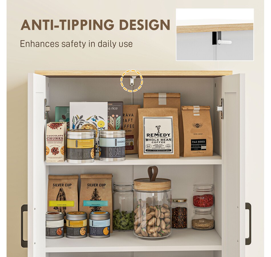 Image 997346_ALTMORE13.jpg, Product 997-346 / Price $199.99 - $204.99, HOMCOM Kitchen Pantry with 4 Rattan Doors and Adjustable Shelves, Oak from HOMCOM on TSC.ca's Home & Garden department