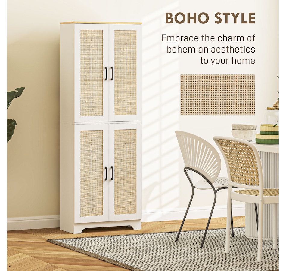 Image 997346_ALTMORE14.jpg, Product 997-346 / Price $199.99 - $204.99, HOMCOM Kitchen Pantry with 4 Rattan Doors and Adjustable Shelves, Oak from HOMCOM on TSC.ca's Home & Garden department