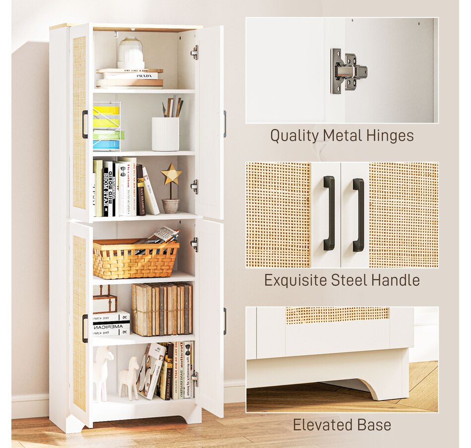 Image 997346_ALTMORE15.jpg, Product 997-346 / Price $199.99 - $204.99, HOMCOM Kitchen Pantry with 4 Rattan Doors and Adjustable Shelves, Oak from HOMCOM on TSC.ca's Home & Garden department