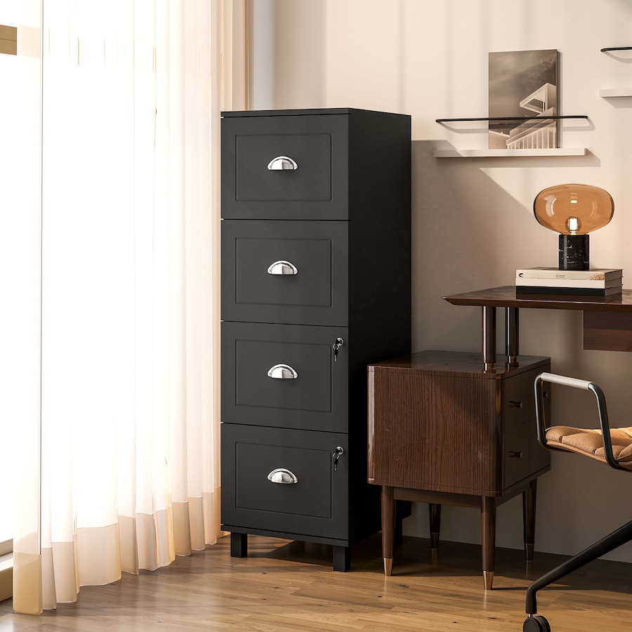 Image 997347_ALTMORE1.jpg, Product 997-347 / Price $144.19 - $149.99, HOMCOM Lateral File Cabinet with 4 Drawer, Lock, for A4 Letter from HOMCOM on TSC.ca's Home & Garden department