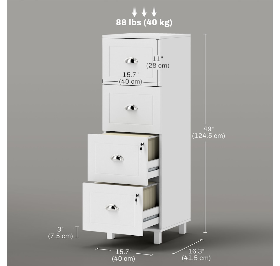 Image 997347_ALTMORE10.jpg, Product 997-347 / Price $164.99, HOMCOM Lateral File Cabinet with 4 Drawer, Lock, for A4 Letter from HOMCOM on TSC.ca's Home & Garden department