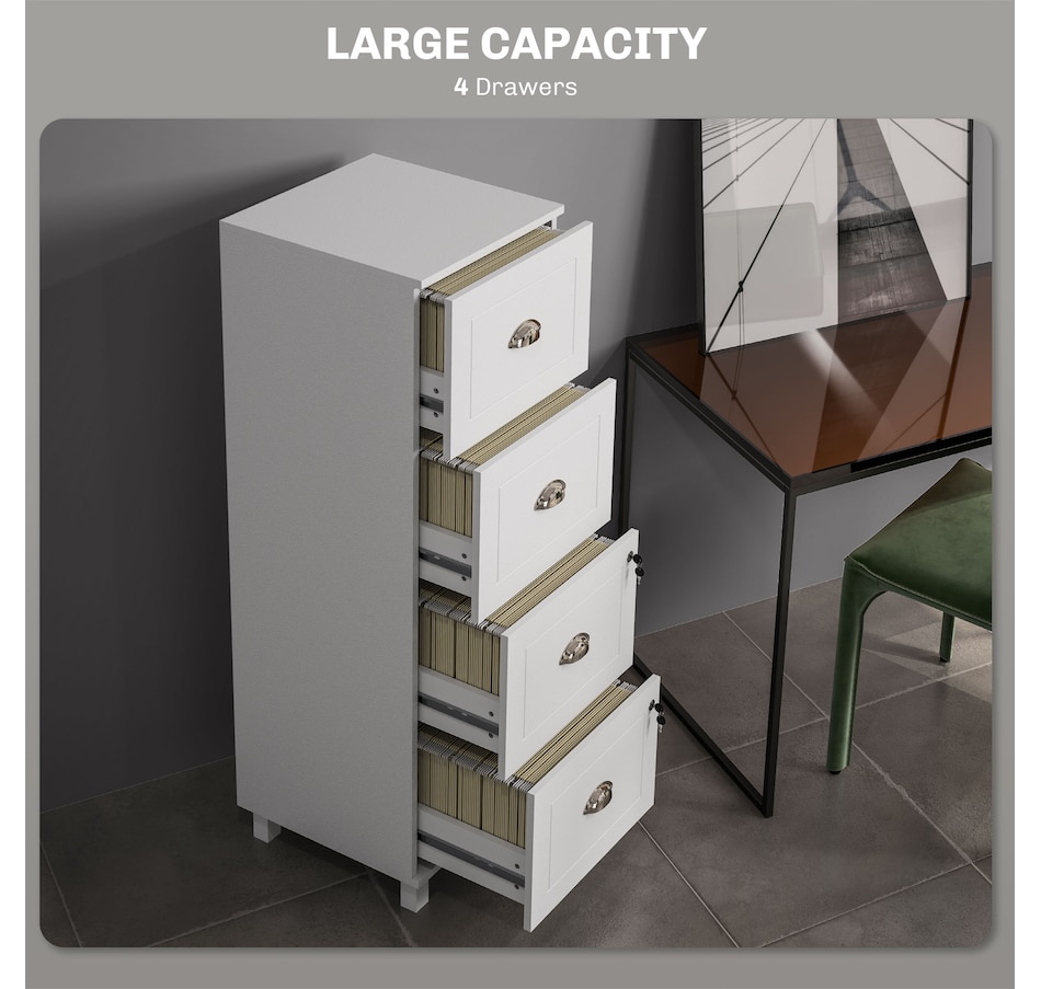 Image 997347_ALTMORE12.jpg, Product 997-347 / Price $164.99, HOMCOM Lateral File Cabinet with 4 Drawer, Lock, for A4 Letter from HOMCOM on TSC.ca's Home & Garden department