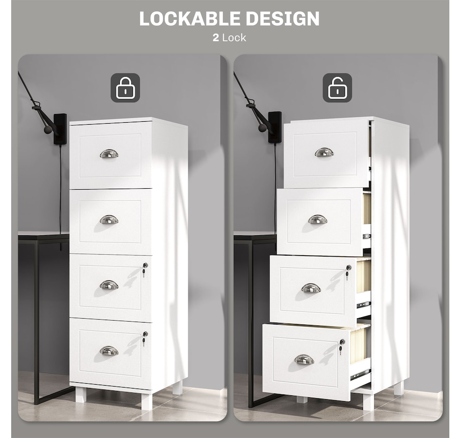 Image 997347_ALTMORE13.jpg, Product 997-347 / Price $164.99, HOMCOM Lateral File Cabinet with 4 Drawer, Lock, for A4 Letter from HOMCOM on TSC.ca's Home & Garden department