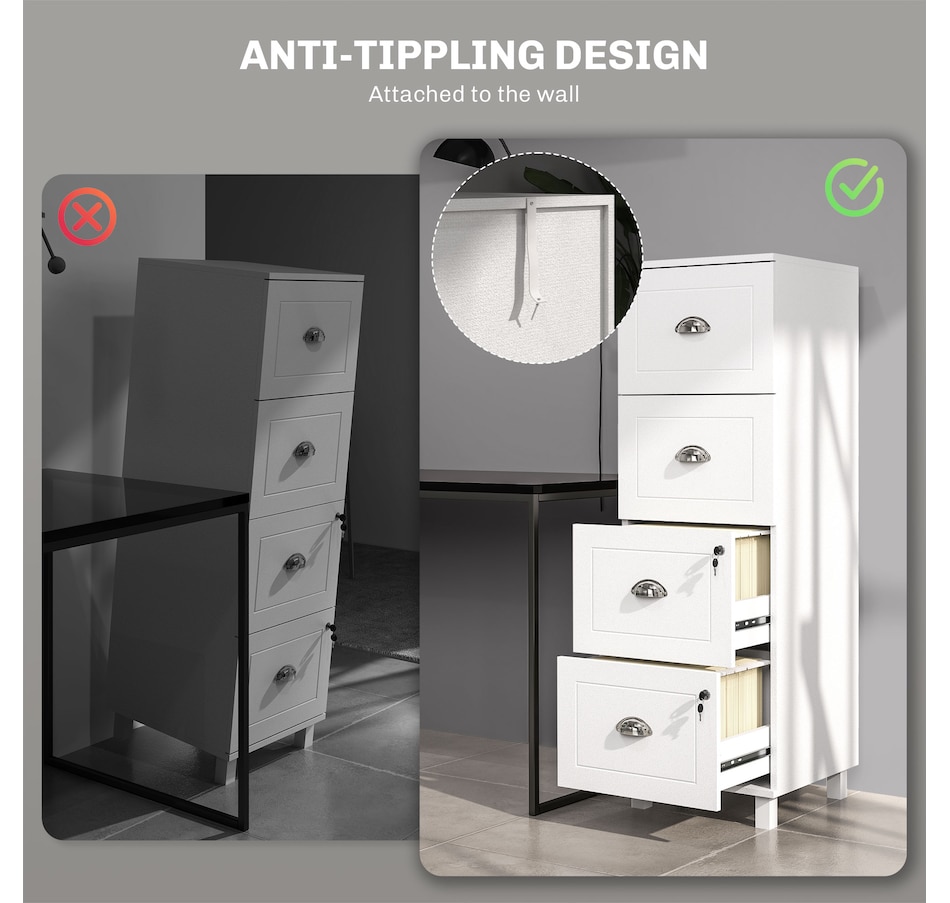 Image 997347_ALTMORE15.jpg, Product 997-347 / Price $164.99, HOMCOM Lateral File Cabinet with 4 Drawer, Lock, for A4 Letter from HOMCOM on TSC.ca's Home & Garden department