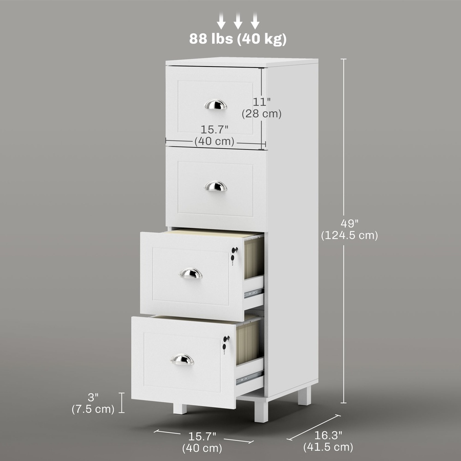 Image 997347_ALTMORE19.jpg, Product 997-347 / Price $144.19 - $149.99, HOMCOM Lateral File Cabinet with 4 Drawer, Lock, for A4 Letter from HOMCOM on TSC.ca's Home & Garden department