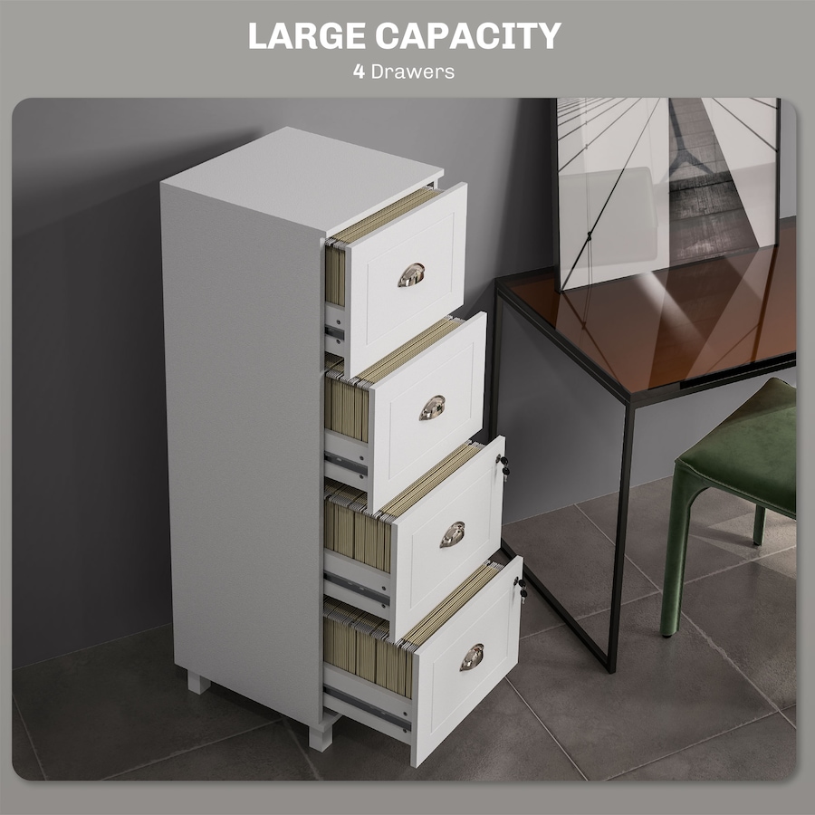 Image 997347_ALTMORE21.jpg, Product 997-347 / Price $144.19 - $149.99, HOMCOM Lateral File Cabinet with 4 Drawer, Lock, for A4 Letter from HOMCOM on TSC.ca's Home & Garden department