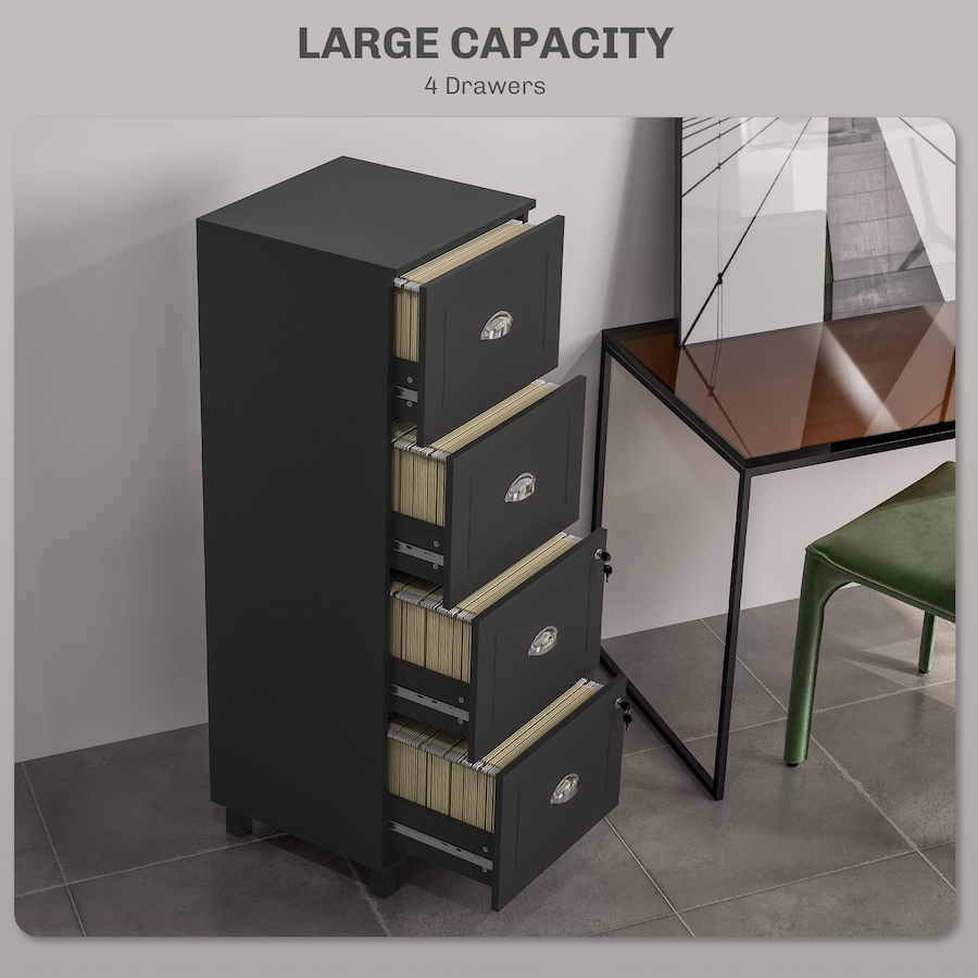 Image 997347_ALTMORE4.jpg, Product 997-347 / Price $144.19 - $149.99, HOMCOM Lateral File Cabinet with 4 Drawer, Lock, for A4 Letter from HOMCOM on TSC.ca's Home & Garden department