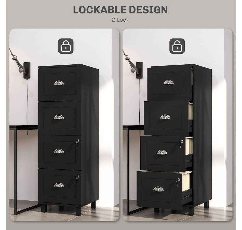 Image 997347_ALTMORE5.jpg, Product 997-347 / Price $164.99, HOMCOM Lateral File Cabinet with 4 Drawer, Lock, for A4 Letter from HOMCOM on TSC.ca's Home & Garden department