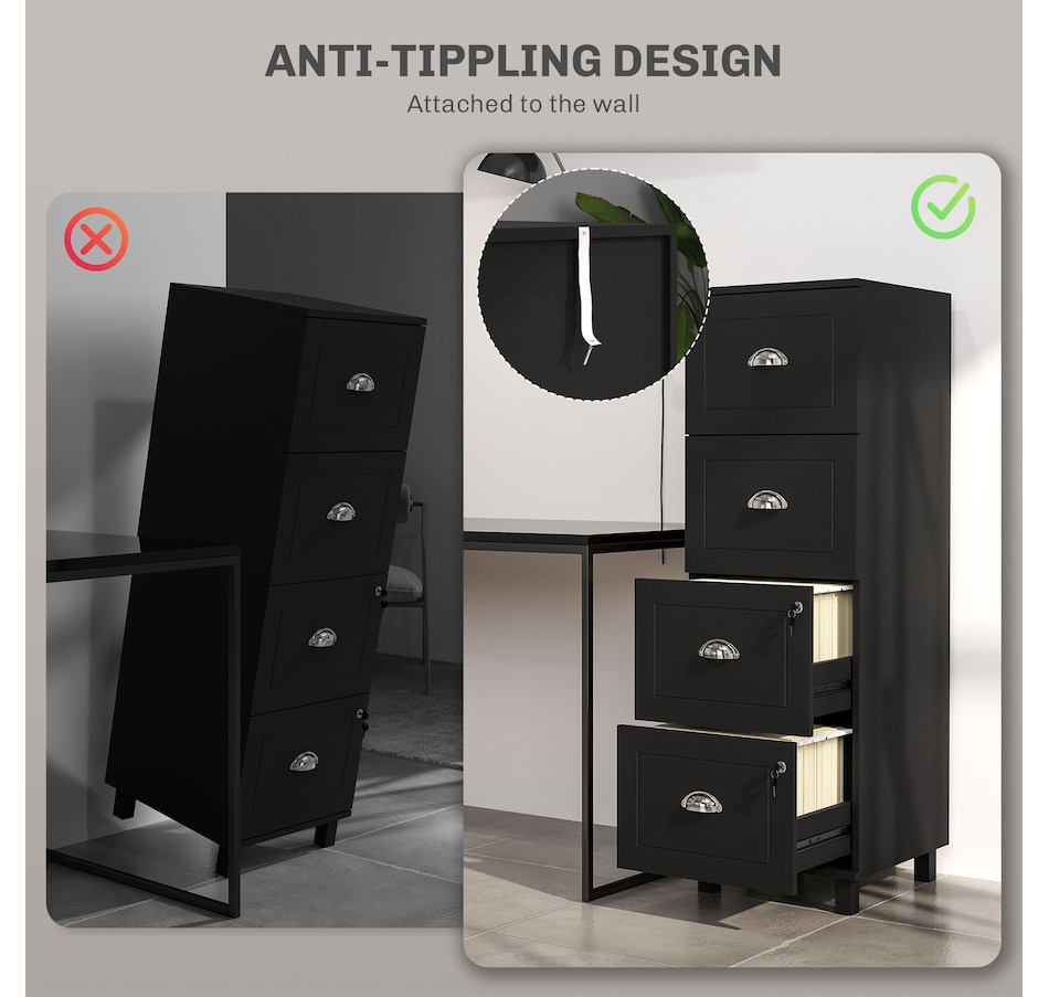 Image 997347_ALTMORE7.jpg, Product 997-347 / Price $164.99, HOMCOM Lateral File Cabinet with 4 Drawer, Lock, for A4 Letter from HOMCOM on TSC.ca's Home & Garden department