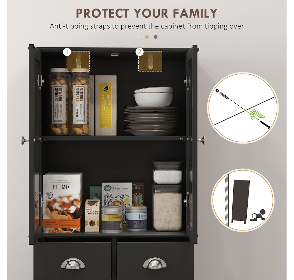 Image 997352_ALTMORE6.jpg, Product 997-352 / Price $189.99 - $199.99, HOMCOM 61" Kitchen Pantry Storage Cabinet w/ Shelves Soft Close Doors from HOMCOM on TSC.ca's Home & Garden department