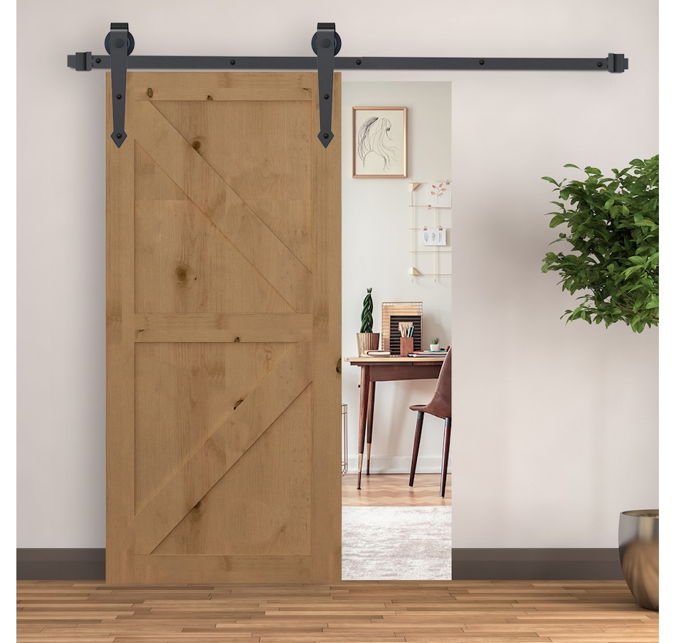 Image 997353_ALTMORE1.jpg, Product 997-353 / Price $52.99 - $64.99, HOMCOM 6.6FT Sliding Barn Door Hardware Kit Barn Door Track Kit Brown from HOMCOM on TSC.ca's Home & Garden department