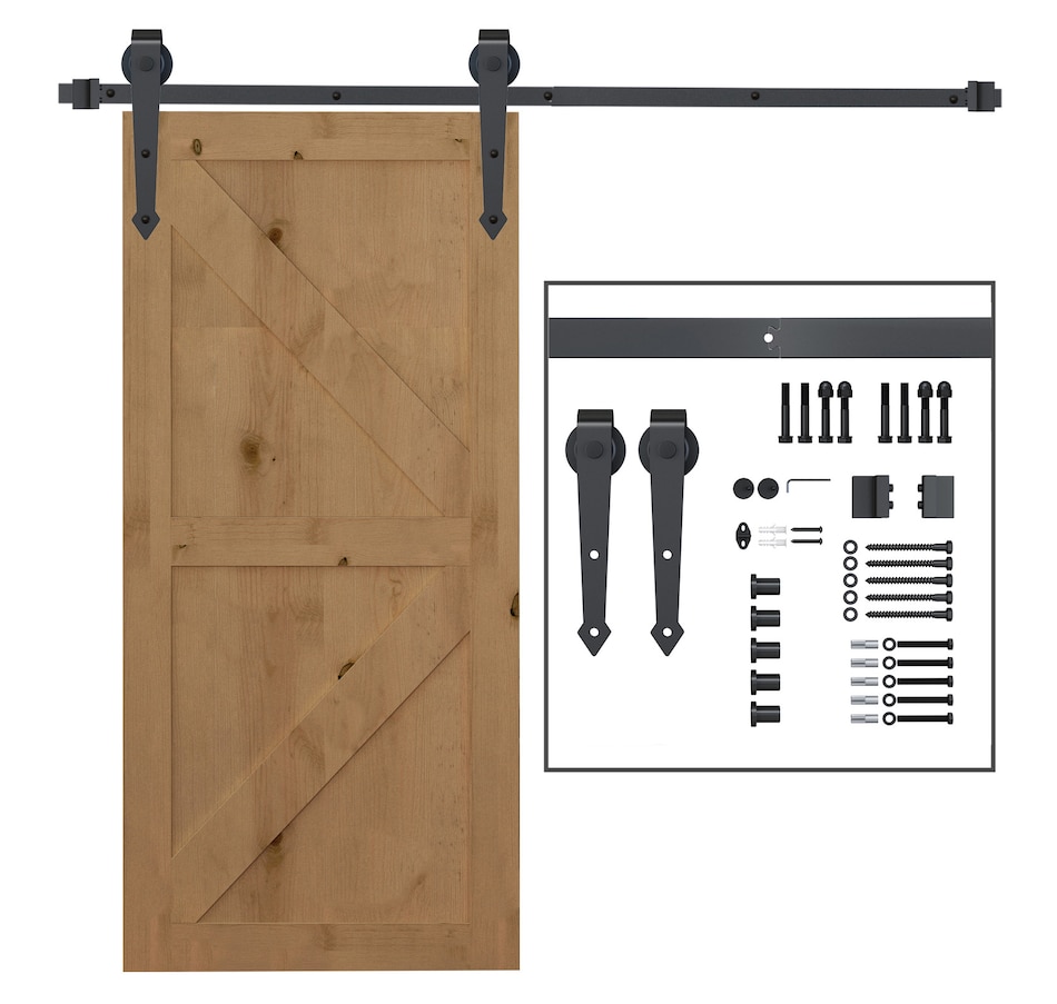 Image 997353_ST01.jpg, Product 997-353 / Price $52.99 - $64.99, HOMCOM 6.6FT Sliding Barn Door Hardware Kit Barn Door Track Kit Brown from HOMCOM on TSC.ca's Home & Garden department