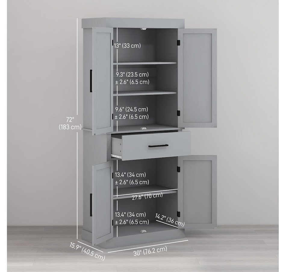 Image 997357_ALTMORE10.jpg, Product 997-357 / Price $239.99 - $314.99, HOMCOM 72" Tall Kitchen Pantry Storage Cabinet with Barn Doors and Drawer from HOMCOM on TSC.ca's Home & Garden department
