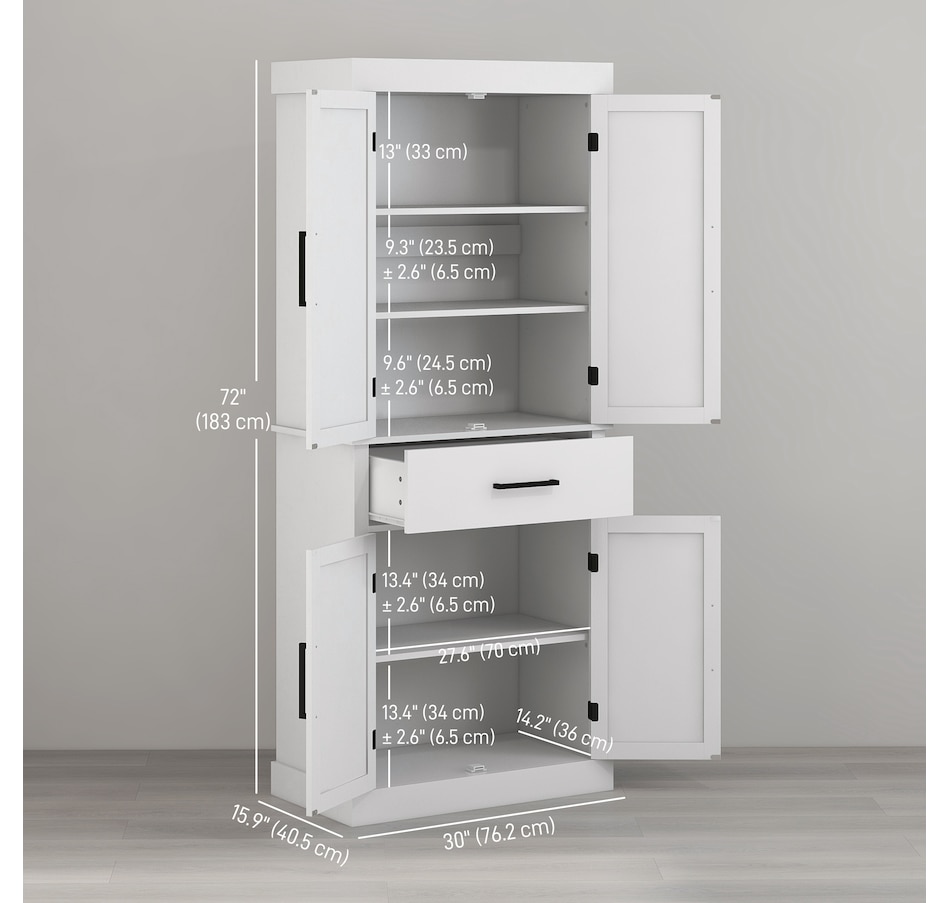 Image 997357_ALTMORE2.jpg, Product 997-357 / Price $239.99 - $314.99, HOMCOM 72" Tall Kitchen Pantry Storage Cabinet with Barn Doors and Drawer from HOMCOM on TSC.ca's Home & Garden department