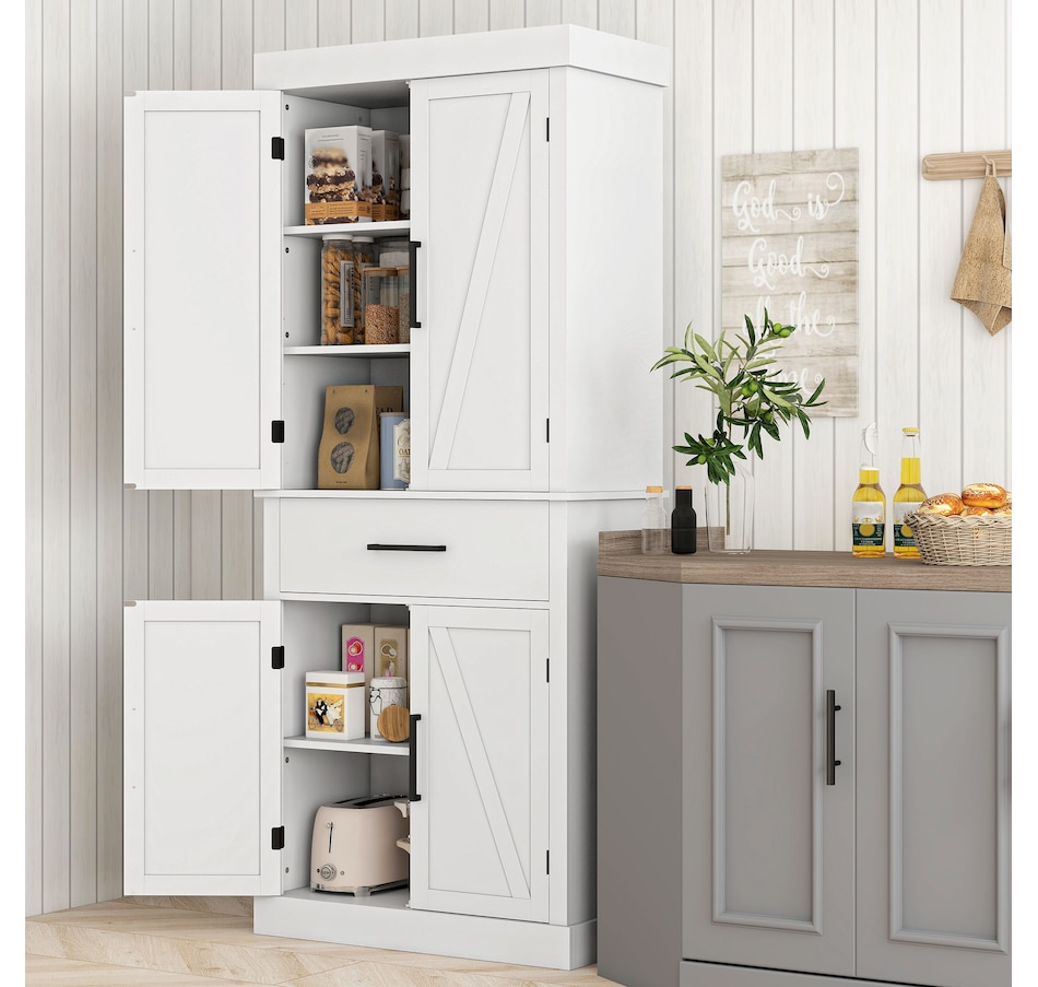 Image 997357_ALTMORE25.jpg, Product 997-357 / Price $239.99 - $314.99, HOMCOM 72" Tall Kitchen Pantry Storage Cabinet with Barn Doors and Drawer from HOMCOM on TSC.ca's Home & Garden department