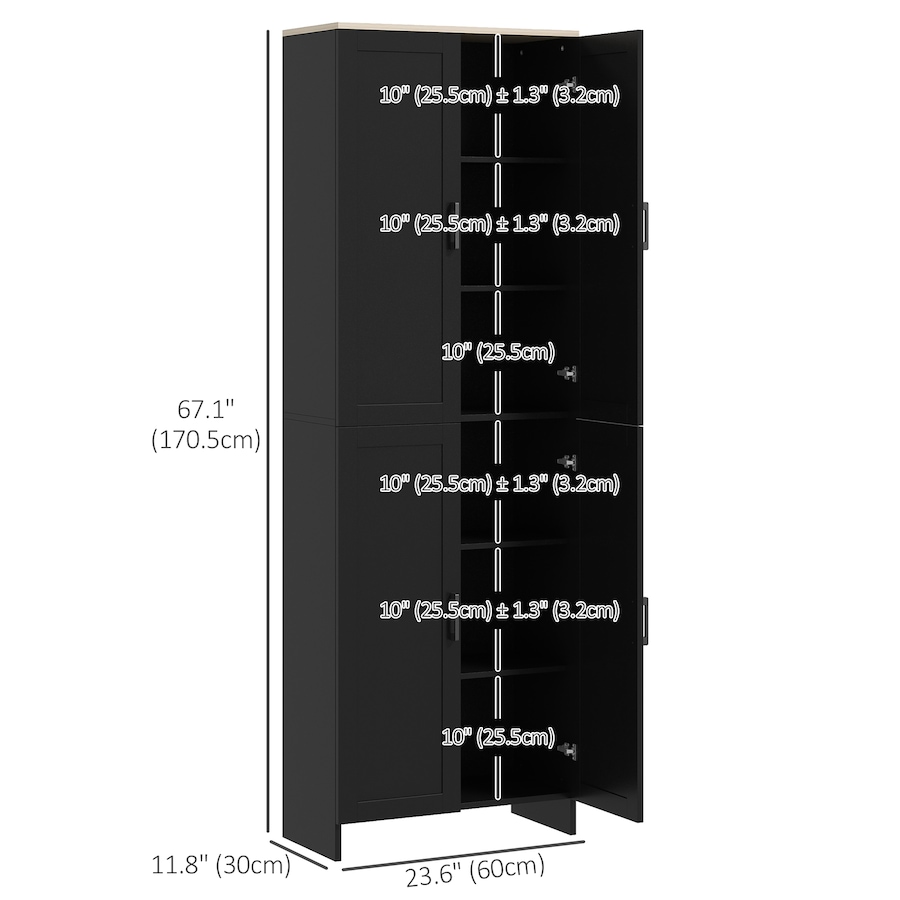 Image 997358_ALTMORE2.jpg, Product 997-358 / Price $189.99 - $194.99, HOMCOM 67" Kitchen Pantry 4-door Storage Cabinet with Adjustable Shelves from HOMCOM on TSC.ca's Home & Garden department