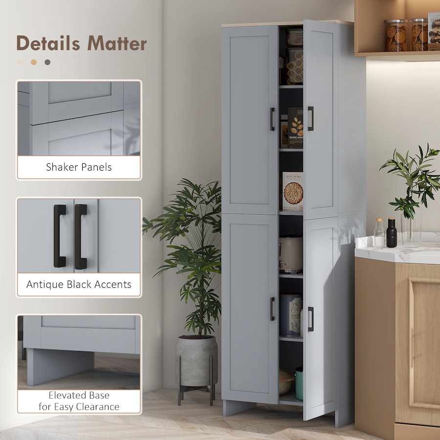 Image 997358_ALTMORE22.jpg, Product 997-358 / Price $189.99 - $194.99, HOMCOM 67" Kitchen Pantry 4-door Storage Cabinet with Adjustable Shelves from HOMCOM on TSC.ca's Home & Garden department