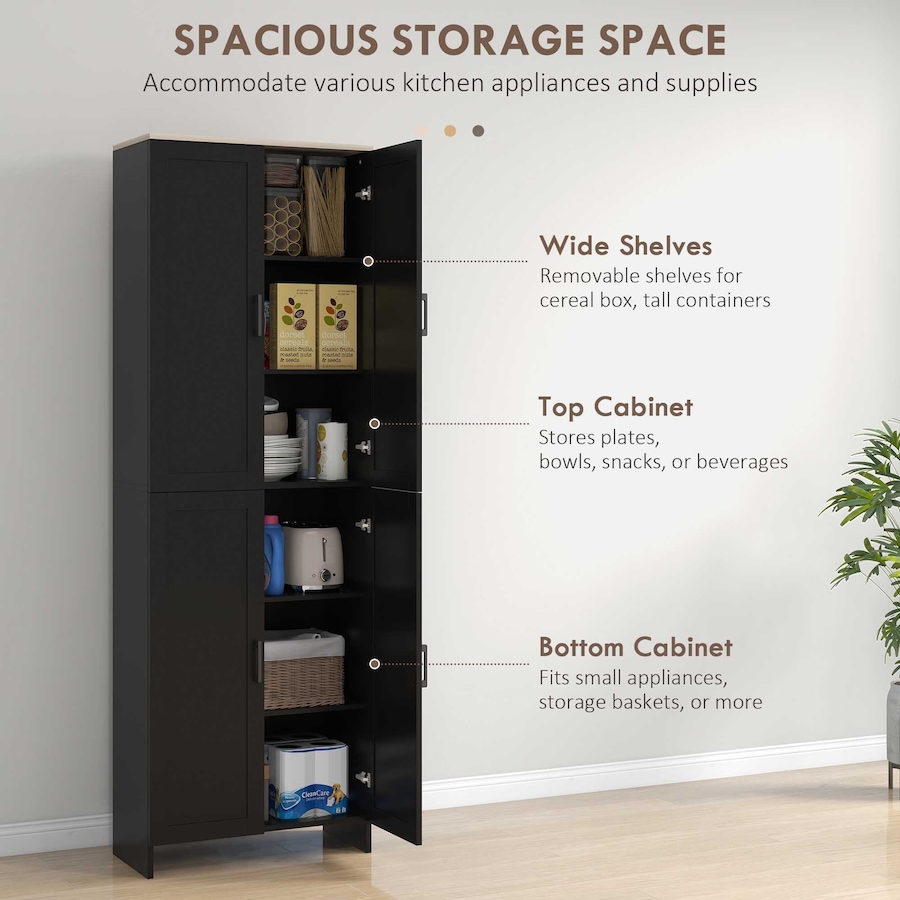 Image 997358_ALTMORE26.jpg, Product 997-358 / Price $189.99 - $194.99, HOMCOM 67" Kitchen Pantry 4-door Storage Cabinet with Adjustable Shelves from HOMCOM on TSC.ca's Home & Garden department