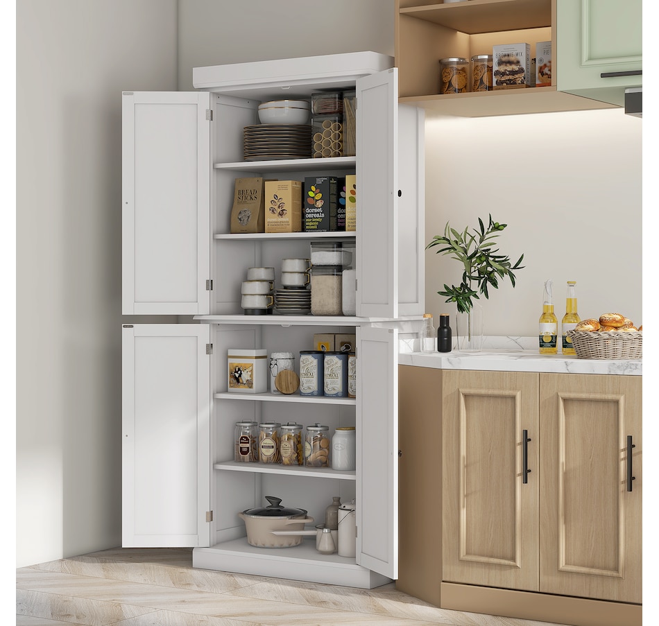 Image 997363_ALTMORE1.jpg, Product 997-363 / Price $289.99 - $369.99, HOMCOM Freestanding 4 Door Kitchen Pantry Cabinet with Shelves from HOMCOM on TSC.ca's Home & Garden department