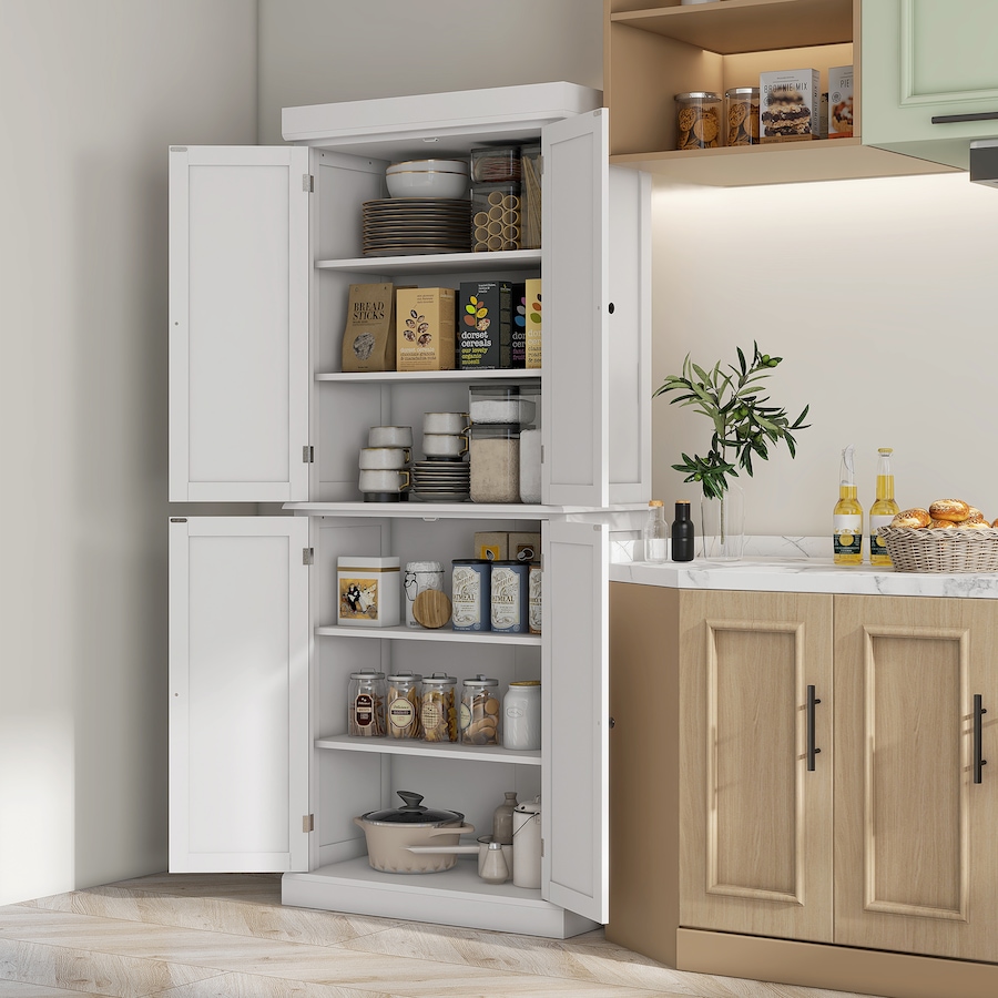 Image 997363_ALTMORE1.jpg, Product 997-363 / Price $290.99 - $309.99, HOMCOM Freestanding 4 Door Kitchen Pantry Cabinet with Shelves from HOMCOM on TSC.ca's Home & Garden department