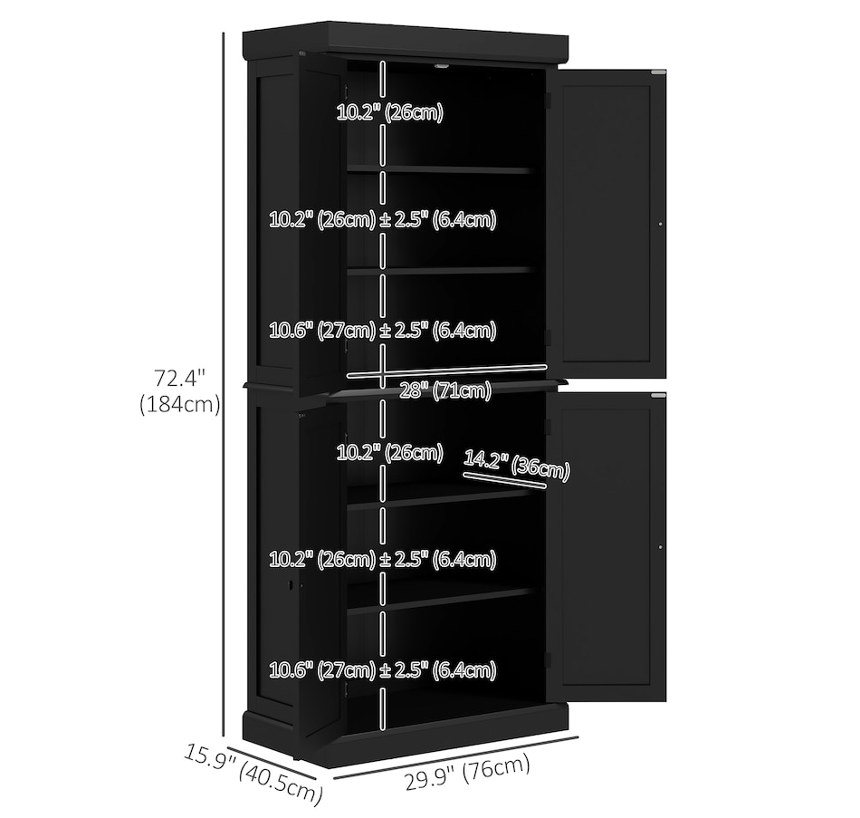 Image 997363_ALTMORE10.jpg, Product 997-363 / Price $289.99 - $369.99, HOMCOM Freestanding 4 Door Kitchen Pantry Cabinet with Shelves from HOMCOM on TSC.ca's Home & Garden department